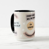Affirmatie Mok met positieve quotes (Voorkant links)