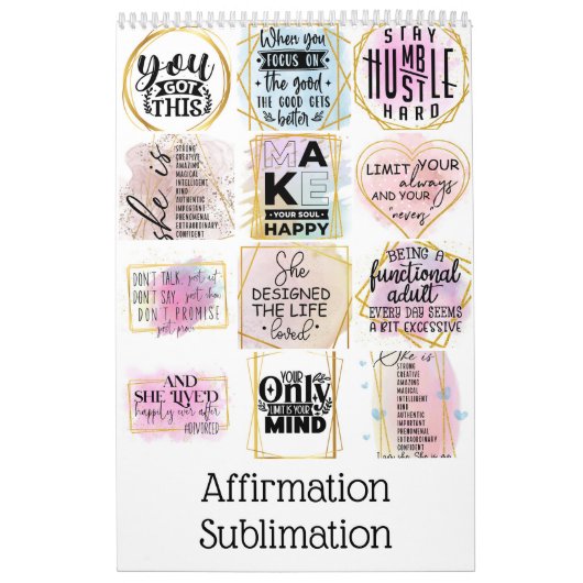 affirmatie-sublimatie kalender (Hoes)