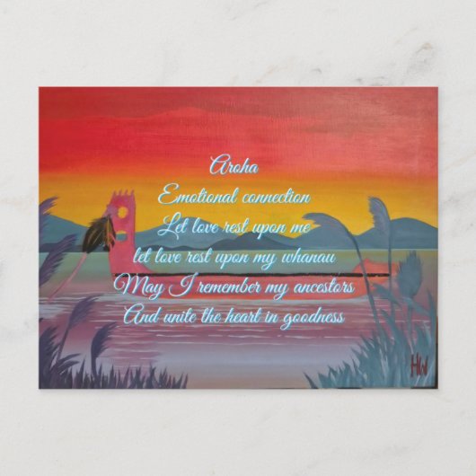 Affirmatiekaart aroha (liefde) briefkaart (Voorkant)