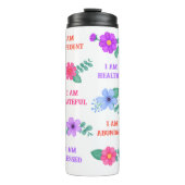Affirmaties Creëer uw eigen citaten Levendige Bloe Thermosbeker (Voorkant)