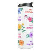 Affirmaties Creëer uw eigen citaten Levendige Bloe Thermosbeker (Gedraaid links)