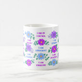 Affirmaties Creëer uw eigen citaten Paarse bloemen Koffiemok (Center)