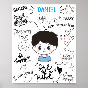AFFIRMATIES GEPERSONALISEERD KINDER POSTER
