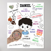 AFFIRMATIES POSTER VOOR JONGENS (PERSONALISEREN) (Voorkant)