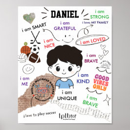AFFIRMATIES POSTER VOOR JONGENS (PERSONALISEREN)