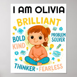AFFIRMATIES POSTER VOOR MEISJES (gepersonaliseerd)