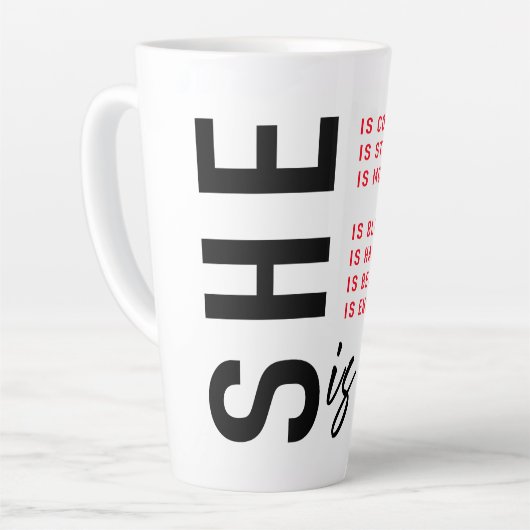 Affirmaties voor haar latte mok (Linkerhoek)