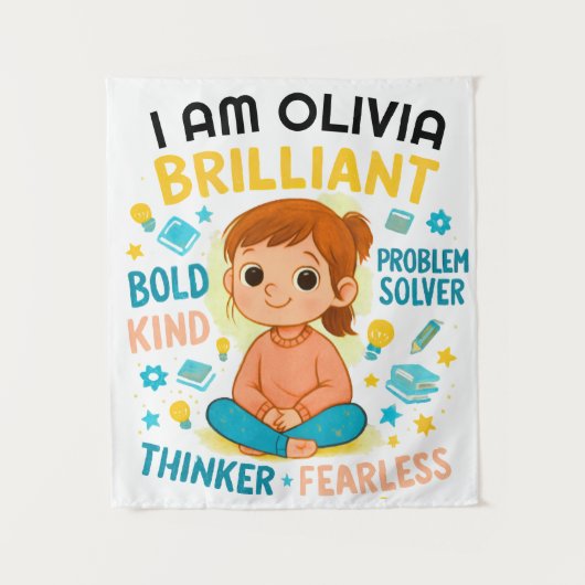 AFFIRMATIES VOOR MEISJES (gepersonaliseerd) Wandkleed (Voorkant)
