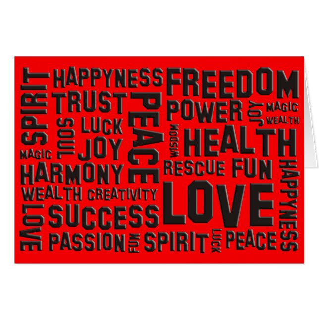 affirmaties zwart | vuurrood (Voorkant Horizontaal)