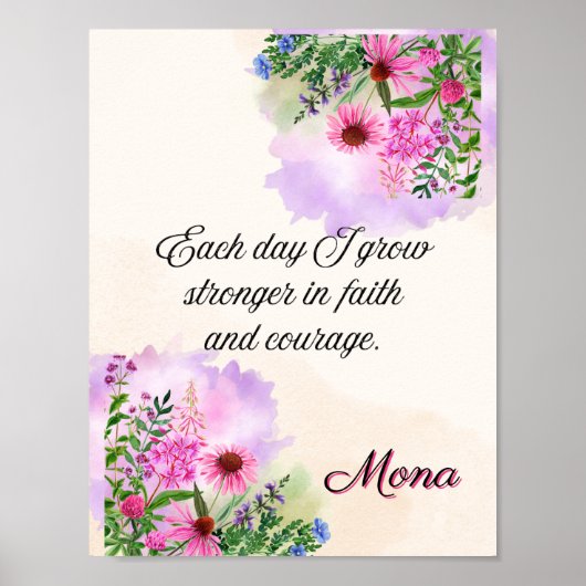 Affirmation Faith:Each Day I Grow Poster (Voorkant)