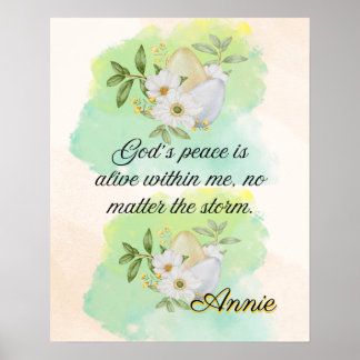 Affirmation Faith: God's Peace Is Alive Within Me Poster