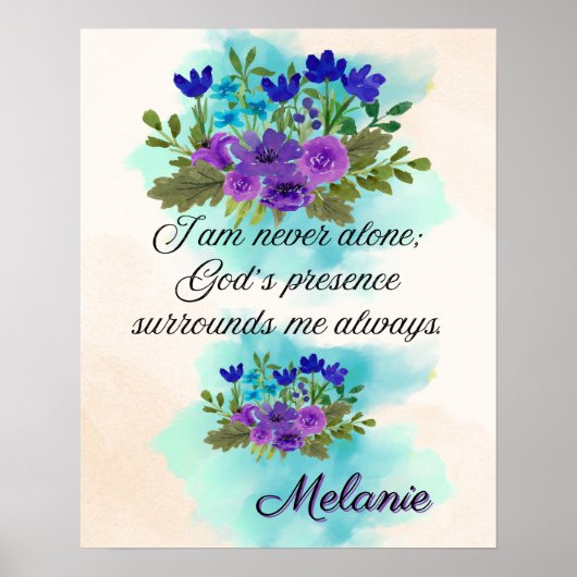 Affirmation Faith:I Am Never Alone; God’s Presence Poster (Voorkant)