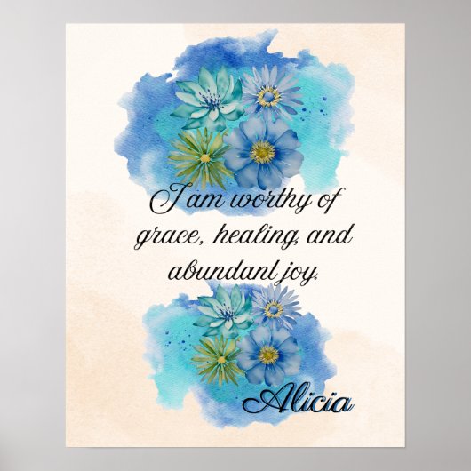 Affirmation Faith: I Am worthy of Grace,Healing Poster (Voorkant)