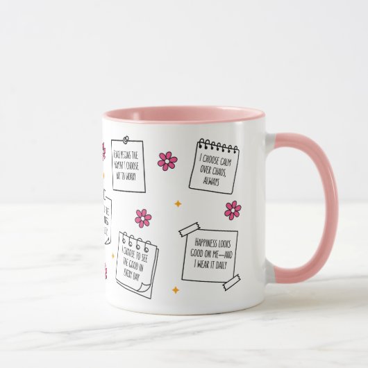 Affirmations Notepad Mug Design Mok (Rechts)
