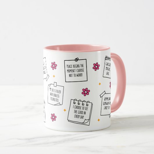 Affirmations Notepad Mug Design Mok (Voorkant rechts)