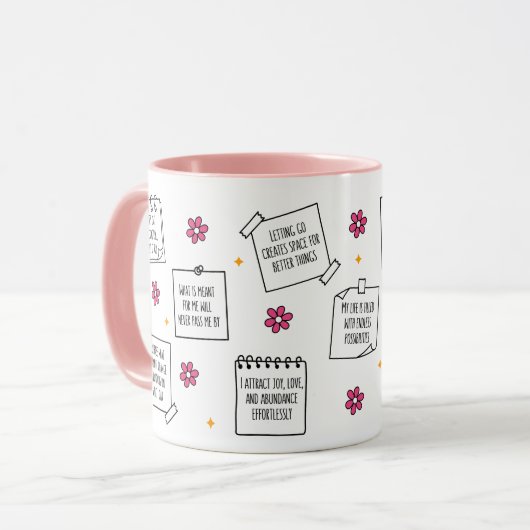 Affirmations Notepad Mug Design Mok (Voorkant links)