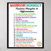 Affirmations Office Poster - Warrior Mindset (Voorkant)