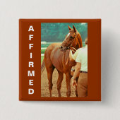 Affirmed Thoroughbred Racehorse 1978 Vierkante Button 5,1 Cm (Voorkant)