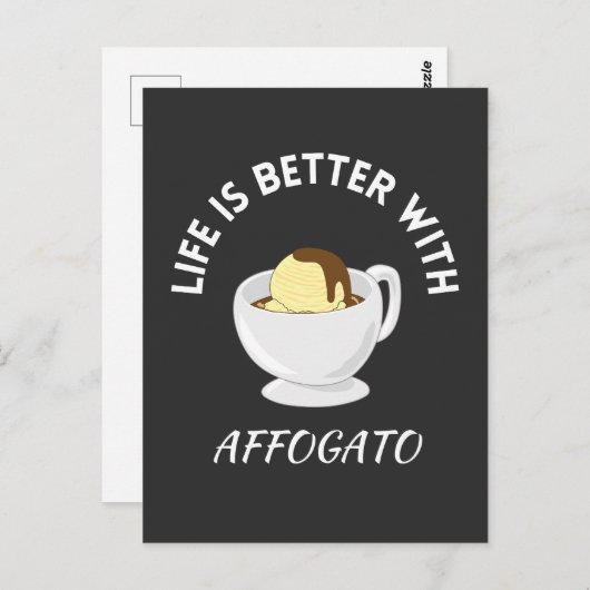 Affogato koffie briefkaart (Voorkant / Achterkant)