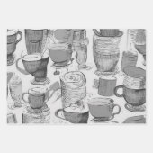 Affogato Koffie efemera collage patroon Inpakpapier Vel (Voorkant 3)