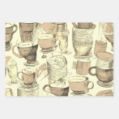 Affogato Koffie efemera collage patroon Inpakpapier Vel (Voorkant 2)