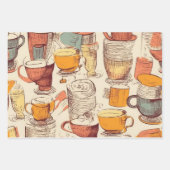 Affogato Koffie efemera collage patroon Inpakpapier Vel (Voorkant)