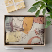 Affogato Koffie efemera collage patroon Tissuepapier (Geschenk)