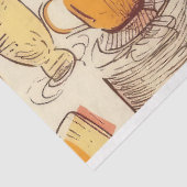 Affogato Koffie efemera collage patroon Tissuepapier (Detail)