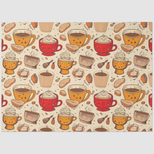 Affogato Koffie No 2 efemera collage patroon Tissuepapier (Voorkant)