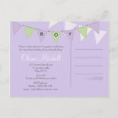 Affordable Bunting Boys Birthday Photo Party Uitnodiging Briefkaart (Achterkant)