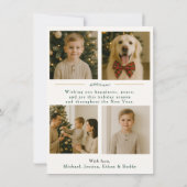 Affordable Christmas Plaid Photo Holiday Flat Card Kaart (Achterkant)