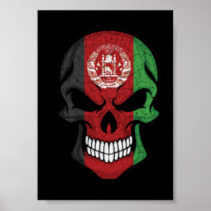 Afganistan glimlachen schedelvlag poster