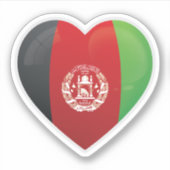 Afganistan Love Flag Sticker (Voorkant)