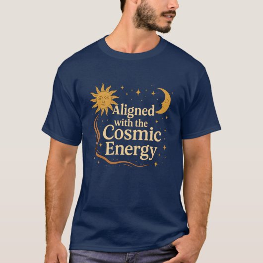 Afge stemd met de Boho Hemel Kosmische Energie T-shirt (Voorkant)