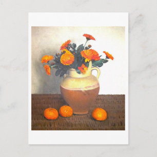 Afgebeeld: Marigolds and Tangerines (1924) van Fél Briefkaart