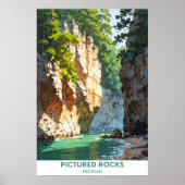 Afgebeeld Rocks, Michigan, prachtig landschap Poster (Voorkant)