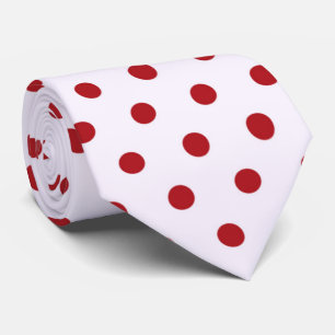 afgebeeld rood wit polka getild patroon stropdas