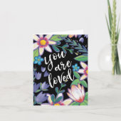 Afgebeeldde kleurige bloem waar je van houdt kaart (Voorkant)