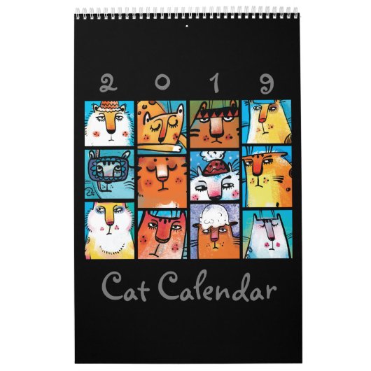 Afgebeeldend gestreken kat kalender (Hoes)