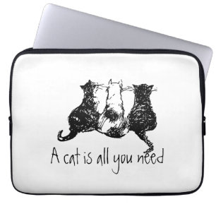 Afgebeeldende zwarte katten Een kat is alles wat j Laptop Sleeve