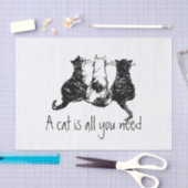 Afgebeeldende zwarte katten Een kat is alles wat j Tissuepapier (Craft)