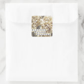 Afgeblazen maatregel vierkante sticker (Tas)