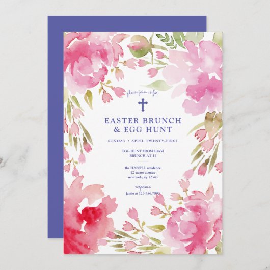 Afgeblazen olievlek Pasen Brunch Kaart (Voorkant / Achterkant)