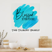 Afgeblazen voorbij Maatregel - bewerkbare familien Poster (Keuken)