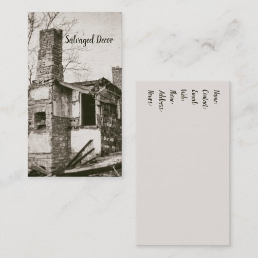 Afgebroken Antiek afgebroken hoeve geborgen Visitekaartje (Voorkant / Achterkant)