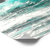 Afgebroken Big Ocean Wave Rolls in to Shore Poster (Hoek)