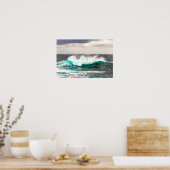 Afgebroken Big Ocean Wave Rolls in to Shore Poster (Keuken)