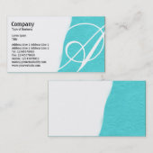 Afgebroken - cyaan ruw papier textuur visitekaartje (Voorkant / Achterkant)