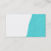 Afgebroken - cyaan ruw papier textuur visitekaartje (Achterkant)