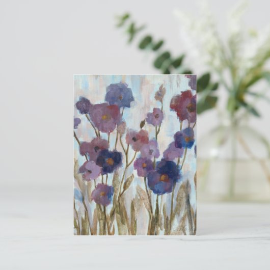 Afgebroken flora in Paars Briefkaart (Staand voorkant)